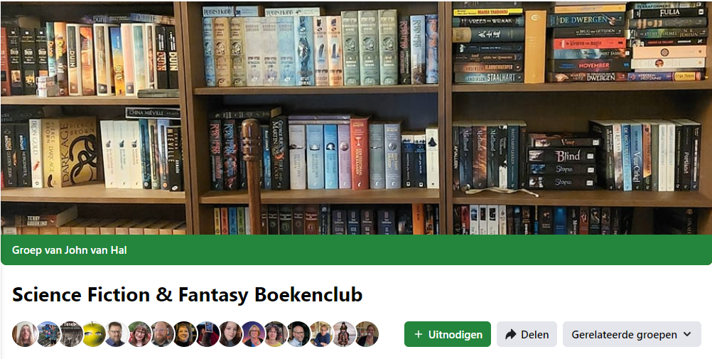 screen shot van de facebook-pagina van de Science Fiction en Fantasy Boekenclub